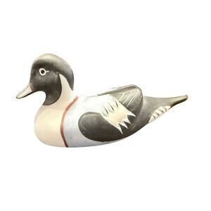 Sigma Vintage Porcelain Goldeneye Drake W/ Wooden Stand Collectible